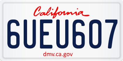 CA license plate 6UEU607