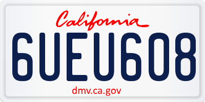 CA license plate 6UEU608