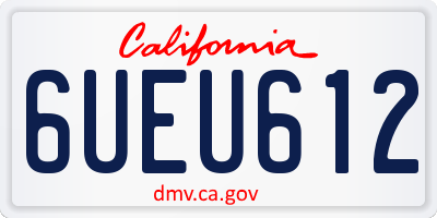 CA license plate 6UEU612