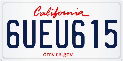 CA license plate 6UEU615