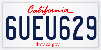 CA license plate 6UEU629