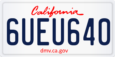CA license plate 6UEU640