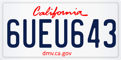 CA license plate 6UEU643