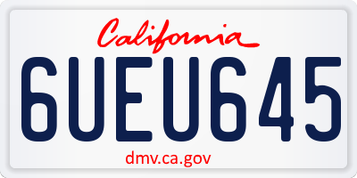 CA license plate 6UEU645