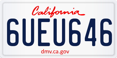 CA license plate 6UEU646