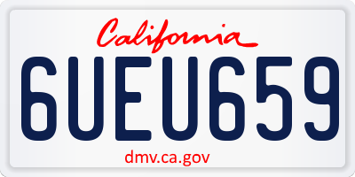 CA license plate 6UEU659