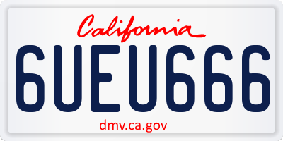 CA license plate 6UEU666