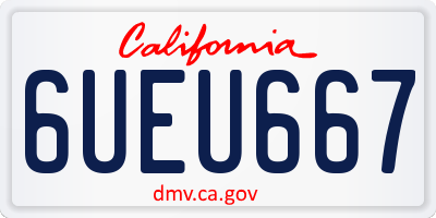 CA license plate 6UEU667