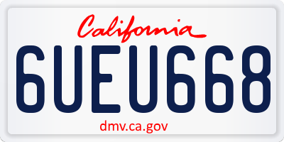 CA license plate 6UEU668