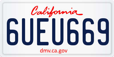 CA license plate 6UEU669