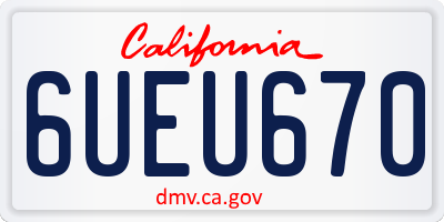 CA license plate 6UEU670
