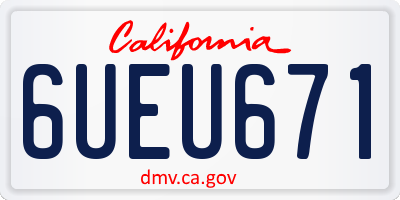 CA license plate 6UEU671