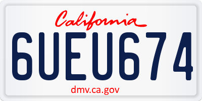 CA license plate 6UEU674