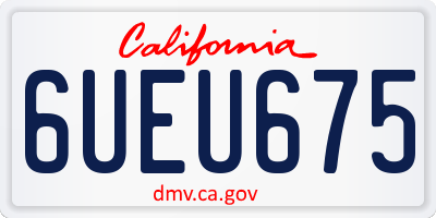 CA license plate 6UEU675