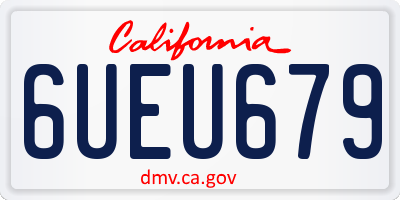 CA license plate 6UEU679