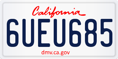 CA license plate 6UEU685