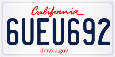 CA license plate 6UEU692