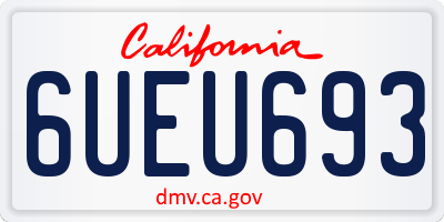 CA license plate 6UEU693