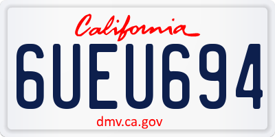 CA license plate 6UEU694