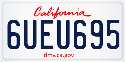 CA license plate 6UEU695