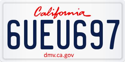 CA license plate 6UEU697