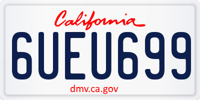 CA license plate 6UEU699
