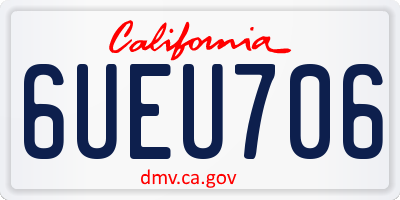 CA license plate 6UEU706