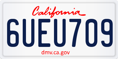 CA license plate 6UEU709