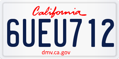 CA license plate 6UEU712