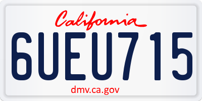 CA license plate 6UEU715