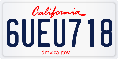 CA license plate 6UEU718