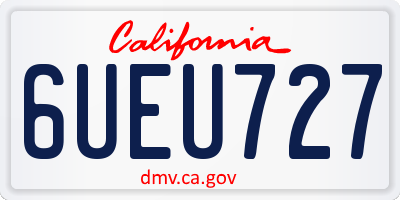 CA license plate 6UEU727