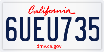 CA license plate 6UEU735