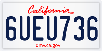 CA license plate 6UEU736