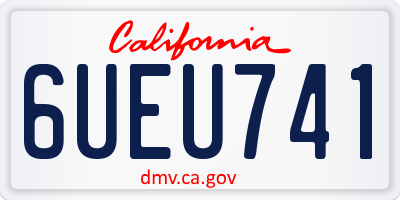 CA license plate 6UEU741
