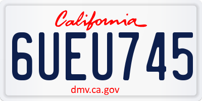 CA license plate 6UEU745