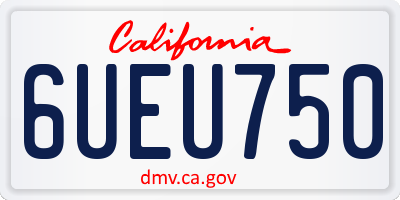 CA license plate 6UEU750