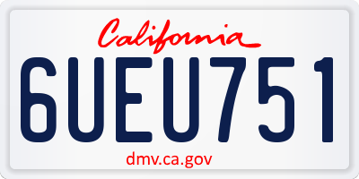 CA license plate 6UEU751