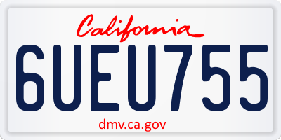 CA license plate 6UEU755