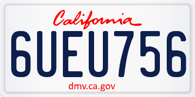 CA license plate 6UEU756