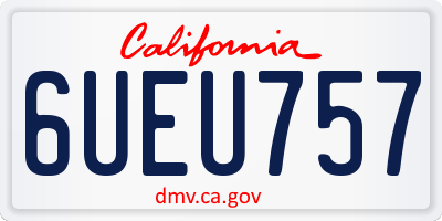 CA license plate 6UEU757