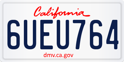 CA license plate 6UEU764