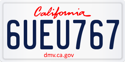 CA license plate 6UEU767