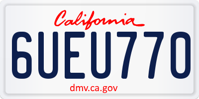 CA license plate 6UEU770