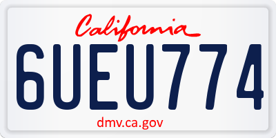 CA license plate 6UEU774