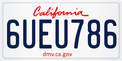 CA license plate 6UEU786