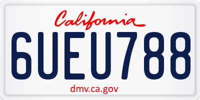 CA license plate 6UEU788
