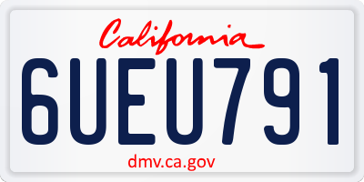 CA license plate 6UEU791