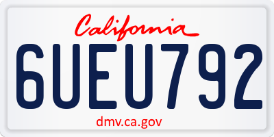 CA license plate 6UEU792