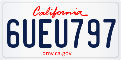 CA license plate 6UEU797